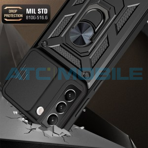 Shockproof Camera Sliding kryt Shield4U Samsung Galaxy S22 5G (SM-S901B) s uzavřen&iacute;m kamery čern&yacute;