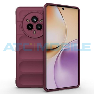 Shockproof Flannel Shield4U kryt Realme 14 Pro 5G (RMX5056) bordo (Wine Red)