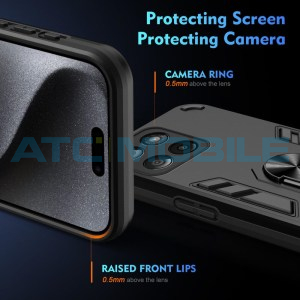 Shield4U Shockproof kryt Motorola Edge 60 Fusion (XT2503) čern&yacute; s kroužkem