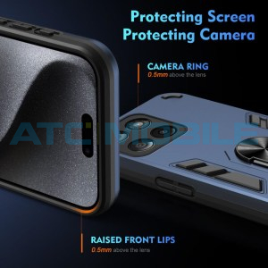 Shield4U Shockproof kryt Motorola Edge 60 Fusion (XT2503) modr&yacute; s kroužkem