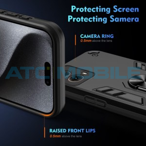 Shield4U Shockproof kryt Motorola Moto G85 5G (XT2427) čern&yacute; s kroužkem