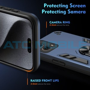 Shield4U Shockproof kryt Motorola Moto G85 5G (XT2427) modr&yacute; s kroužkem