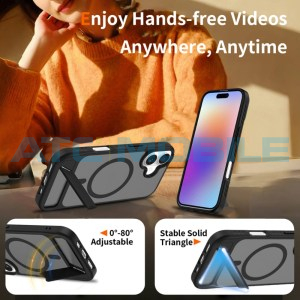 Ochrann&yacute; kryt Shield4U Anti-drop iPhone 17 (MagSafe) se stoj&aacute;nkem čern&yacute;