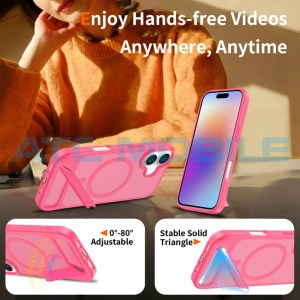 Ochrann&yacute; kryt Shield4U Anti-drop iPhone 17 (MagSafe) se stoj&aacute;nkem růžov&yacute;