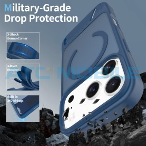 Ochrann&yacute; kryt Shield4U Anti-drop iPhone 17 Pro (MagSafe) se stoj&aacute;nkem modr&yacute;