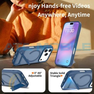 Ochrann&yacute; kryt Shield4U Anti-drop iPhone 17 Pro Max (MagSafe) se stoj&aacute;nkem modr&yacute;