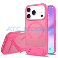 Ochrann&yacute; kryt Shield4U Anti-drop iPhone 17 Pro Max (MagSafe) se stoj&aacute;nkem růžov&yacute;