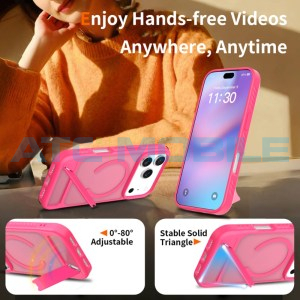 Ochrann&yacute; kryt Shield4U Anti-drop iPhone 17 Pro Max (MagSafe) se stoj&aacute;nkem růžov&yacute;