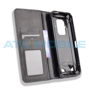 Pouzdro Shield4U Doogee S86, S86 Pro Magnetic Buckle Texture otev&iacute;rac&iacute; čern&eacute;