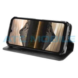 Pouzdro Shield4U Doogee S86, S86 Pro Magnetic Buckle Texture otev&iacute;rac&iacute; čern&eacute;