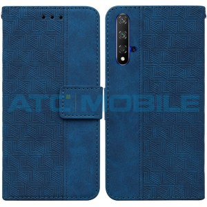 Pouzdro Shield4U Huawei Nova 5T (YAL-L21), Honor 20 (YAL-L21A) Geometric Texture otev&iacute;rac&iacute; modr&eacute;