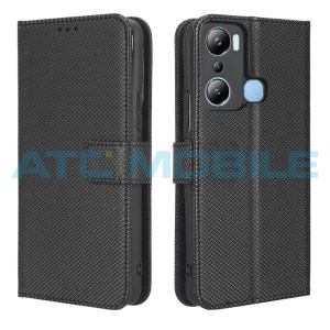 Pouzdro Shield4U Infinix Hot 20i (X665E) Diamond Texture otev&iacute;rac&iacute;, čern&eacute;