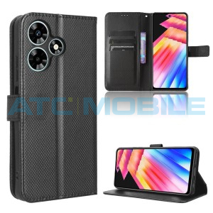Pouzdro Shield4U Infinix Hot 30i (X669D) Diamond Texture otev&iacute;rac&iacute; čern&eacute;