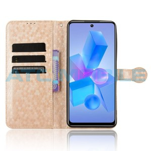 Pouzdro Shield4U Infinix Hot 40, Hot 40 Pro (X6837) Honeycomb otev&iacute;rac&iacute; zlat&eacute;
