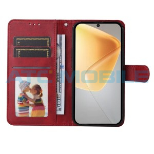 Pouzdro Shield4U Infinix Hot 50 4G (X6882) Calf Texture červen&eacute;