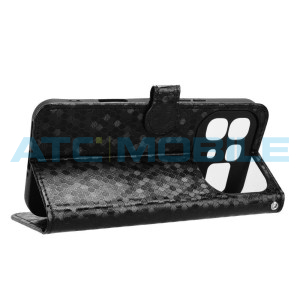 Pouzdro Shield4U Infinix Note 60 5G (X6879), Note 60 Pro 5G (X6878) Diamond Texture otev&iacute;rac&iacute; čern&eacute;
