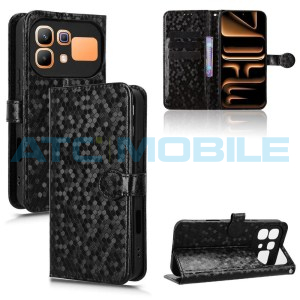 Pouzdro Shield4U Infinix Note 60 5G (X6879), Note 60 Pro 5G (X6878) Diamond Texture otev&iacute;rac&iacute; čern&eacute;