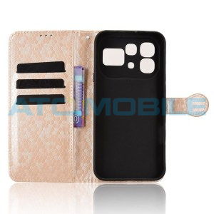 Pouzdro Shield4U Infinix Note 60 5G (X6879), Note 60 Pro 5G (X6878) Diamond Texture otev&iacute;rac&iacute; zlat&eacute;