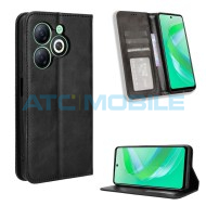 Pouzdro Shield4U Magnetic Infinix Smart 8 (X6525) Retro Texture otev&iacute;rac&iacute; čern&eacute;