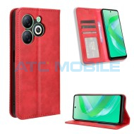 Pouzdro Shield4U Magnetic Infinix Smart 8 (X6525) Retro Texture otev&iacute;rac&iacute; červen&eacute;