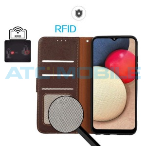 Pouzdro Shield4U Motorola Edge 70 Fusion (XT2605) Litchi RFID blokace, hněd&eacute;