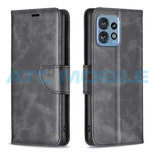 Pouzdro Shield4U Motorola Edge 40 Pro (XT2301) Lambskin Texture otev&iacute;rac&iacute; čern&eacute;