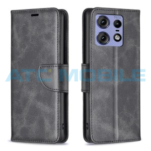 Pouzdro Shield4U Motorola Edge 50 Pro (XT2403) Lambskin Texture otev&iacute;rac&iacute; čern&eacute;