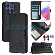 Pouzdro Shield4U Motorola Edge 60 Fusion (XT2503) Cat Rat Texture čern&eacute;