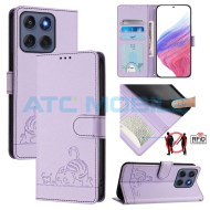 Pouzdro Shield4U Motorola Edge 60 Fusion (XT2503) Cat Rat Texture fialov&eacute;