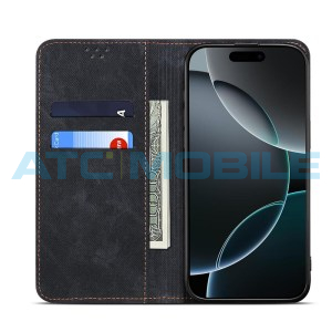 Pouzdro Shield4U Motorola Edge 60 Fusion (XT2503) Denim Texture čern&eacute;