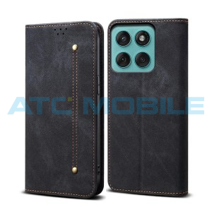 Pouzdro Shield4U Motorola Edge 60 Fusion (XT2503) Denim Texture čern&eacute;