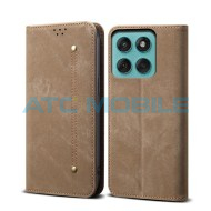 Pouzdro Shield4U Motorola Edge 60 Fusion (XT2503) Denim Texture hněd&aacute; (Khaki)