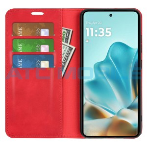 Pouzdro Shield4U Motorola Edge 60 Fusion (XT2503) Retro-skin Magnetic otev&iacute;rac&iacute; červen&eacute;