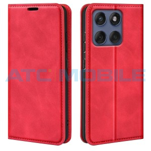 Pouzdro Shield4U Motorola Edge 60 Fusion (XT2503) Retro-skin Magnetic otev&iacute;rac&iacute; červen&eacute;