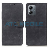 Pouzdro Shield4U Motorola Moto G14 4G Retro Texture otev&iacute;rac&iacute; čern&eacute;
