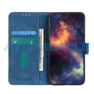 Pouzdro Shield4U Motorola Moto G14 4G Retro Texture otev&iacute;rac&iacute; modr&yacute;