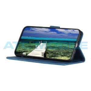 Pouzdro Shield4U Motorola Moto G14 4G Retro Texture otev&iacute;rac&iacute; modr&yacute;