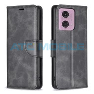 Pouzdro Shield4U Motorola Moto G24 4G (XT2423) Lambskin Texture otev&iacute;rac&iacute; čern&eacute;