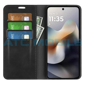 Pouzdro Shield4U Motorola Moto G56 5G (XT2529) Retro-skin Magnetic otev&iacute;rac&iacute; čern&eacute;
