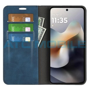 Pouzdro Shield4U Motorola Moto G56 5G (XT2529) Retro-skin Magnetic otev&iacute;rac&iacute; modr&eacute;