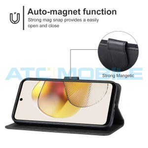 Pouzdro Shield4U Motorola Moto G73 5G otev&iacute;rac&iacute; čern&eacute;