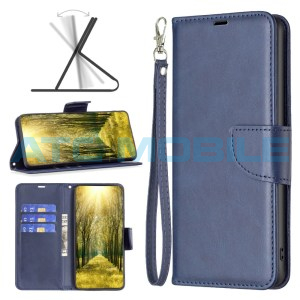 Pouzdro Shield4U Motorola Moto G84 5G Lambskin Texture otev&iacute;rac&iacute; modr&eacute;