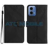 Pouzdro Shield4U Motorola Moto G85 5G (XT2427-3) Stitching Embossed otev&iacute;rac&iacute; čern&eacute;