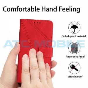 Pouzdro Shield4U Motorola Moto G85 5G (XT2427-3) Stitching Embossed otev&iacute;rac&iacute; červen&eacute;