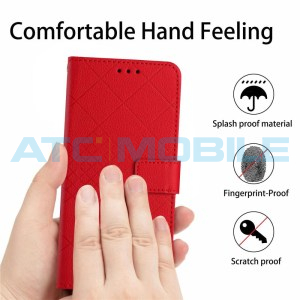 Pouzdro Shield4U Motorola Moto G86 5G (XT2527) Grid Texture červen&eacute;