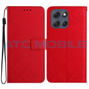 Pouzdro Shield4U Motorola Moto G86 5G (XT2527) Grid Texture červen&eacute;