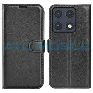 Pouzdro Shield4U Motorola Signature (XT2603) Litchi Texture otev&iacute;rac&iacute; čern&eacute;