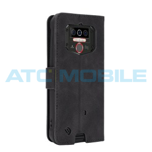 Pouzdro Shield4U Oukitel WP5, WP5 Pro Calf Texture otev&iacute;rac&iacute; čern&eacute;
