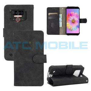Pouzdro Shield4U Oukitel WP5, WP5 Pro Calf Texture otev&iacute;rac&iacute; čern&eacute;