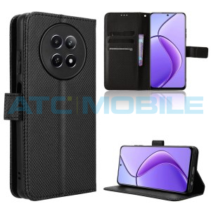 Pouzdro Shield4U Realme 12 5G (RMX3999), Realme 12X 5G (RMX3997) Diamond Texture otev&iacute;rac&iacute;, čern&eacute;